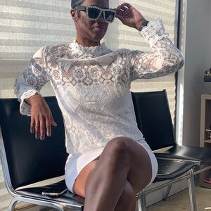 Off White Lace Top